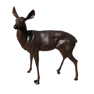 Family of Deer (Set A) Aluminum Garden Statues in Bronzed Finished Paint