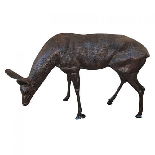 Family of Deer (Set C) Aluminum Garden Statues in Bronzed Finished Paint