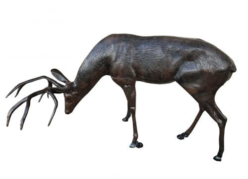 Family of Deer (Set F) Aluminum Garden Statues in Bronzed Finished Paint