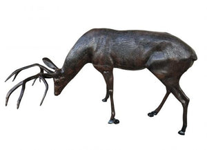 Family of Deer (Set F) Aluminum Garden Statues in Bronzed Finished Paint