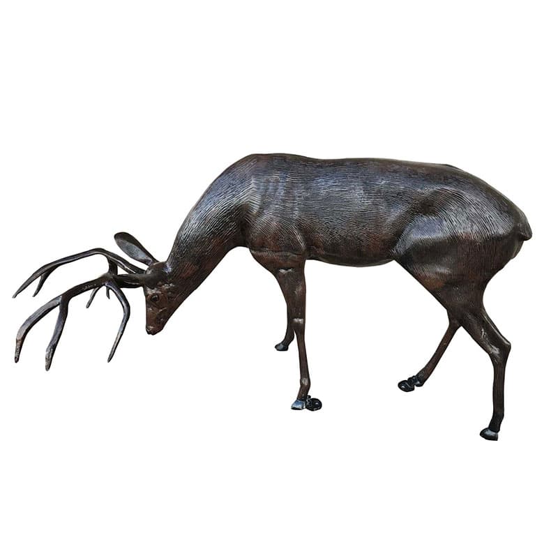 Large Grazing Deer Buck Aluminum Garden Decor