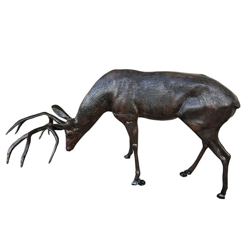 Large Grazing Deer Buck Aluminum Garden Decor