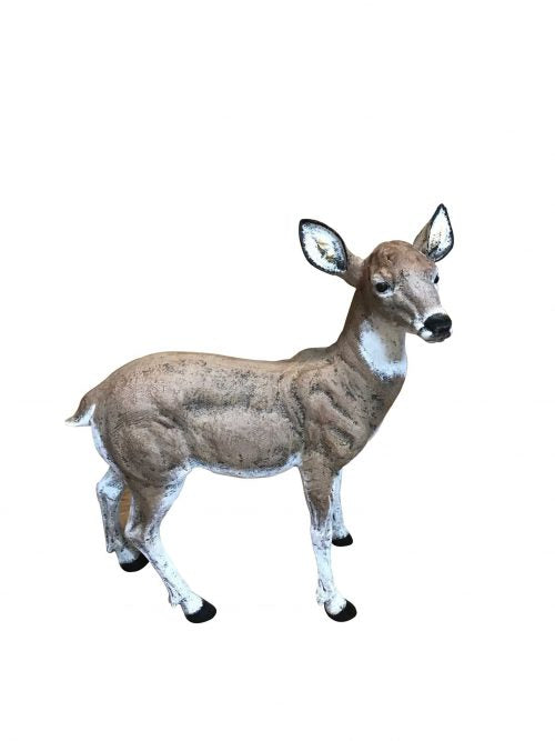 Family of Deer 4-Piece in Natural Color (Set J) Aluminum Garden Statues