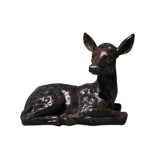 Family of Deer (Set G) Aluminum Garden Statues in Bronze Finished Paint