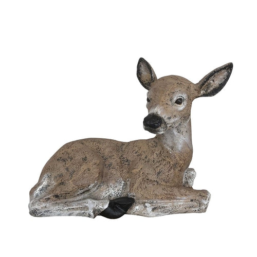 Natural Color Baby Laying Doe Aluminum Garden Decor