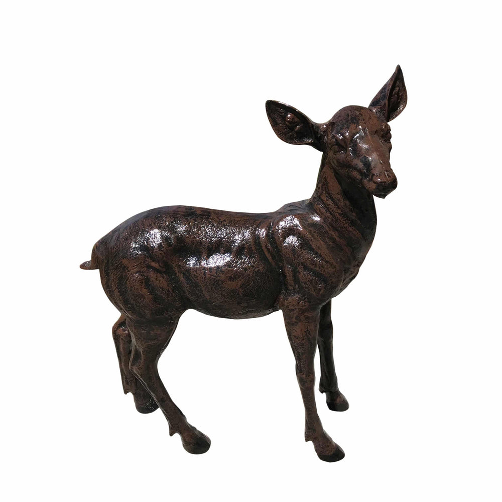 Family of Deer (Set F) Aluminum Garden Statues in Bronzed Finished Paint