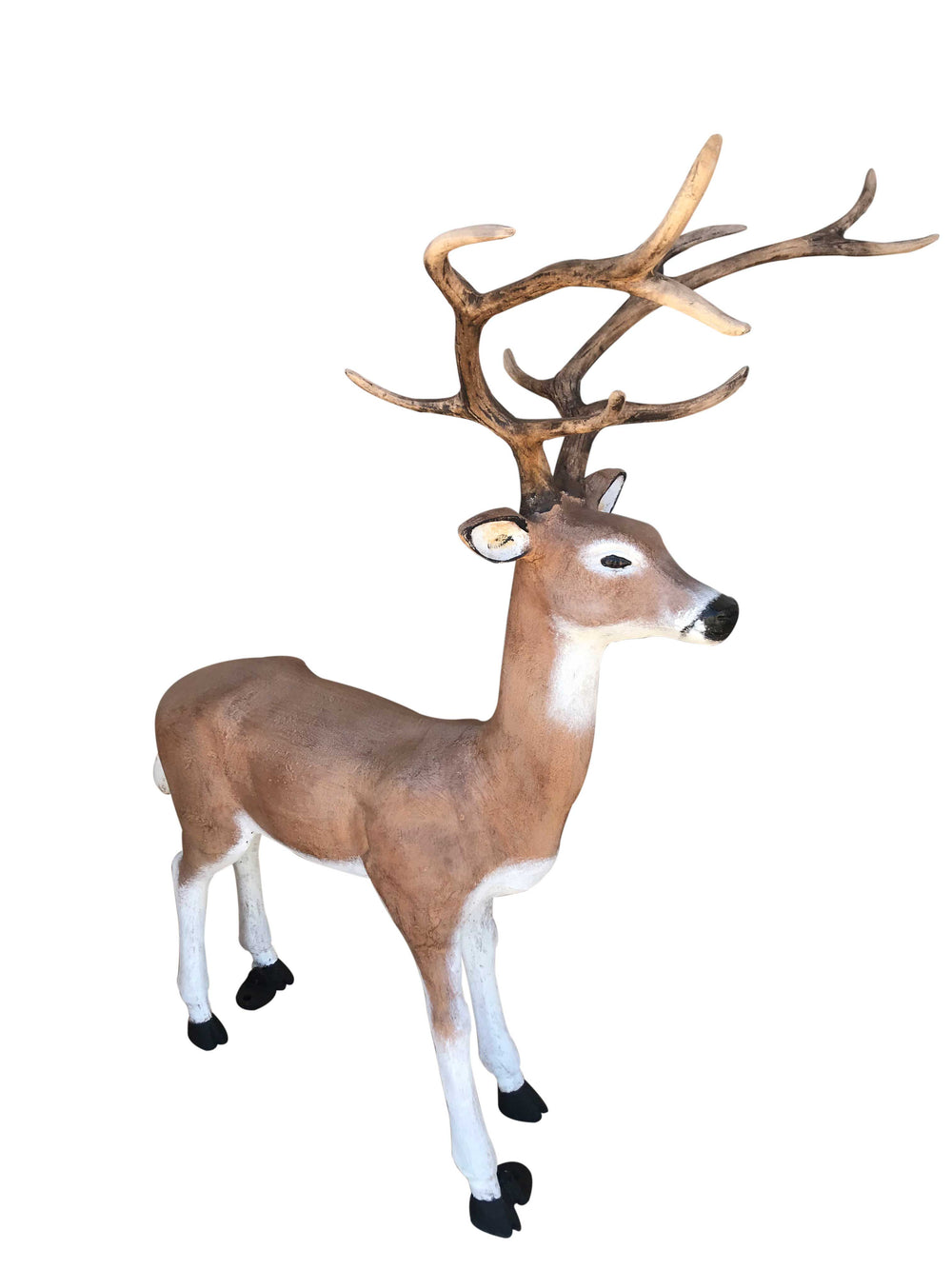 Medium Deer Buck in Natural Color Aluminum Garden Decor