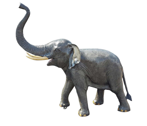 4.5 Ft Elephant Aluminum in Natural Color Garden Statues