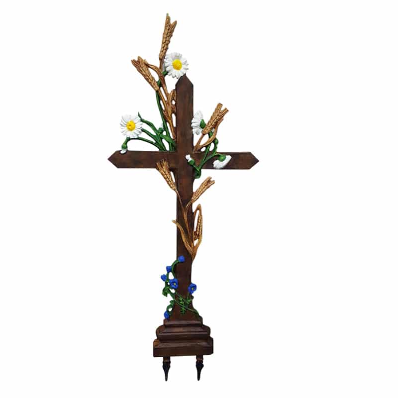 Flower Cross Aluminum Home Décor