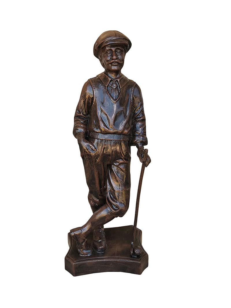 Male Golfer Bronzed-like Colored Aluminum Home Décor
