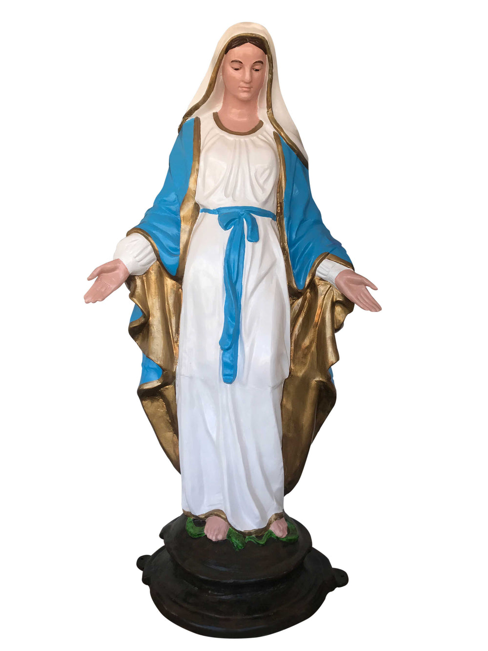 Custom Painted with Gold Virgin Mary 7 Ft Aluminum Home or Outdoor Statues