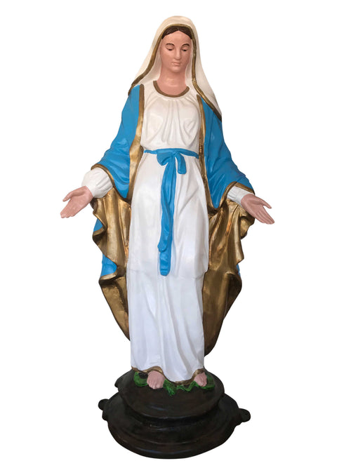 Custom Painted with Gold Virgin Mary 7 Ft Aluminum Home or Outdoor Statues