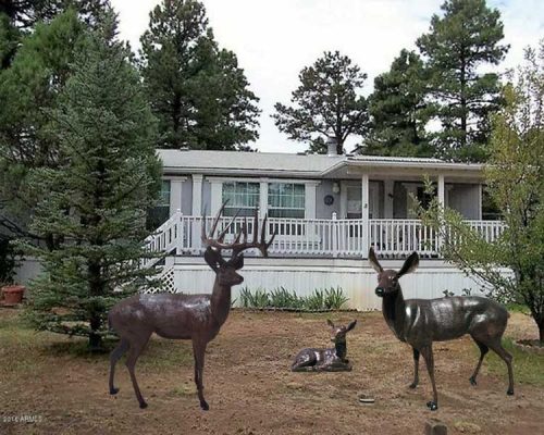 Family of Deer (Set G) Aluminum Garden Statues in Bronze Finished Paint