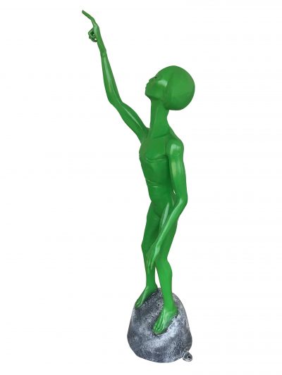 Green Alien with Finger Pointing Aluminum Indoor/Outdoor Décor