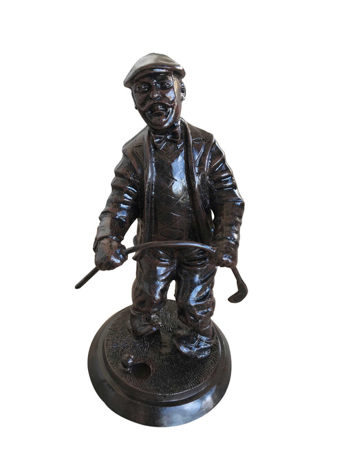 Angry Male Golfer Bronzed-like Colored Aluminum Home Décor