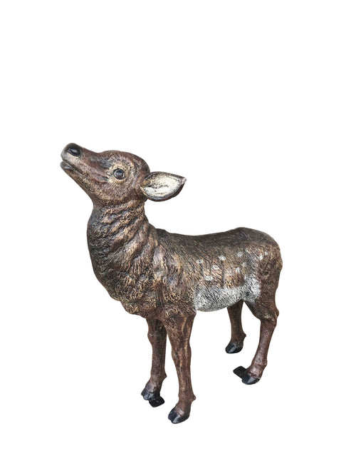 Baby Elk in Natural Color Aluminum Garden Decor