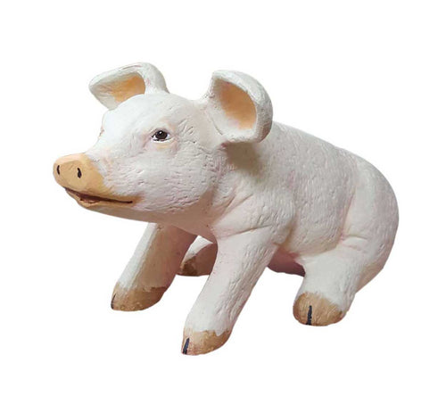 Baby Pig Sitting (Natural Color) Aluminum Garden Statues