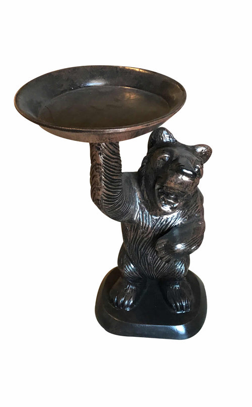 Bear Holding a Tray Aluminum Home Statues