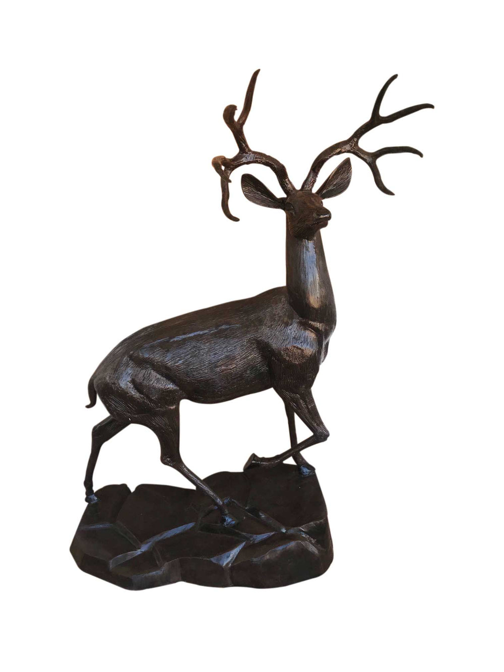 Family of Deer (Set D) Aluminum Garden Statues in Bronzed Finished Paint