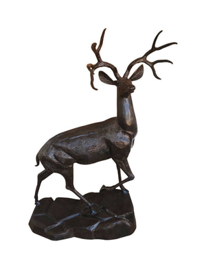 Family of Deer (Set D) Aluminum Garden Statues in Bronzed Finished Paint