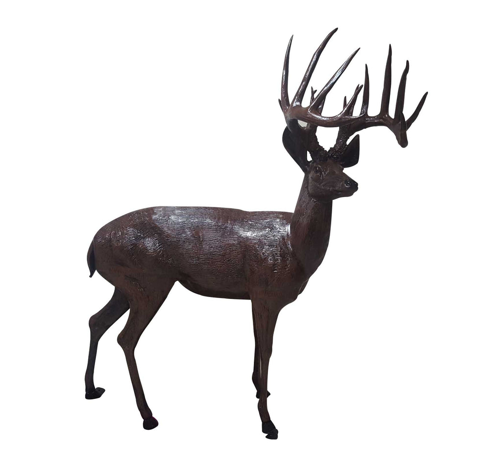 Family of Deer (Set G) Aluminum Garden Statues in Bronze Finished Paint