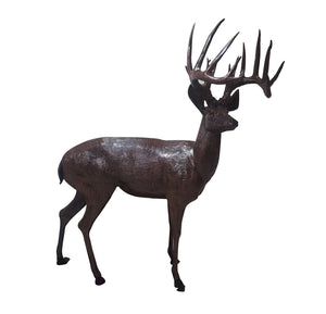 Family of Deer (Set G) Aluminum Garden Statues in Bronze Finished Paint