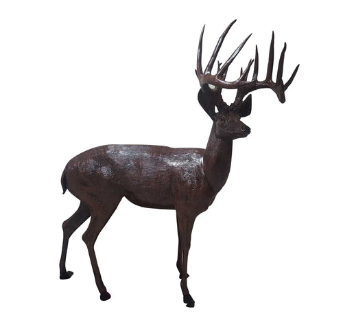 Family of Deer (Set G) Aluminum Garden Statues in Bronze Finished Paint