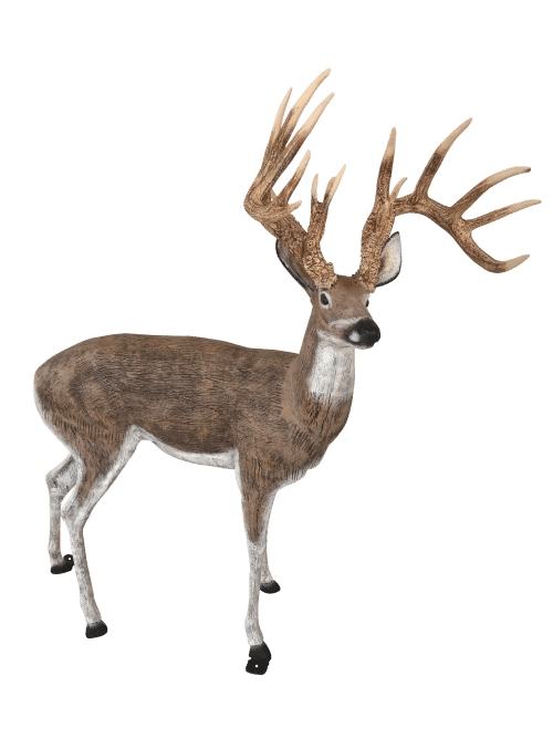 Life-like Looking Pair of Deer in Natural Color Aluminum Garden Statues