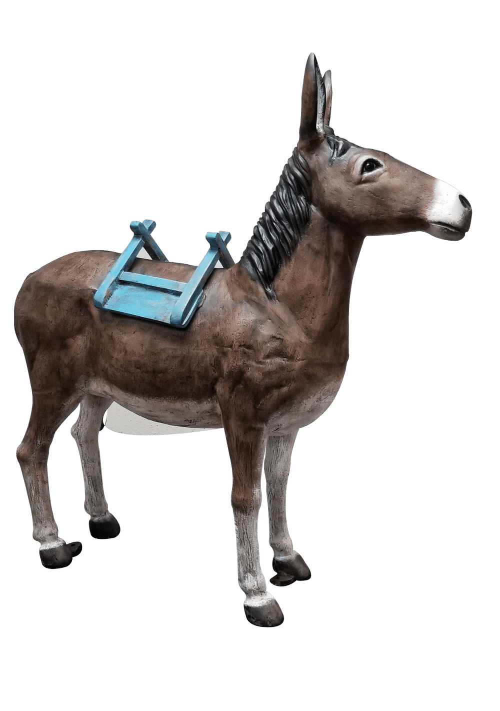 Custom Painted Donkey with Saddle Aluminum Outdoor Statues