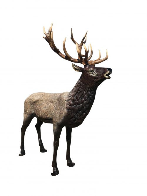 Family of Elk in Natural Color Aluminum Outdoor Statues