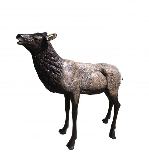Family of Elk in Natural Color Aluminum Outdoor Statues