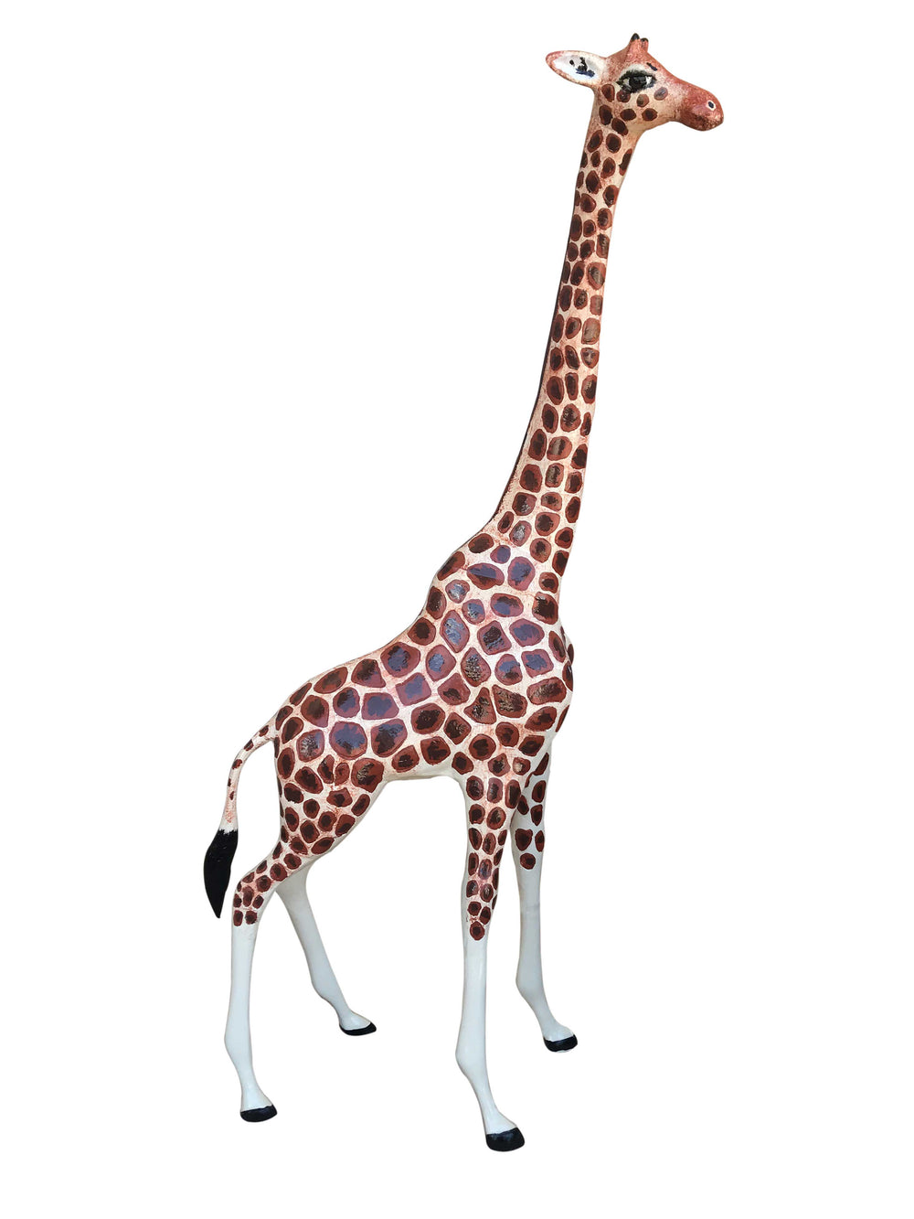 Custom Painted 4 FT (Orange Spots) Giraffe Aluminum Garden Decor