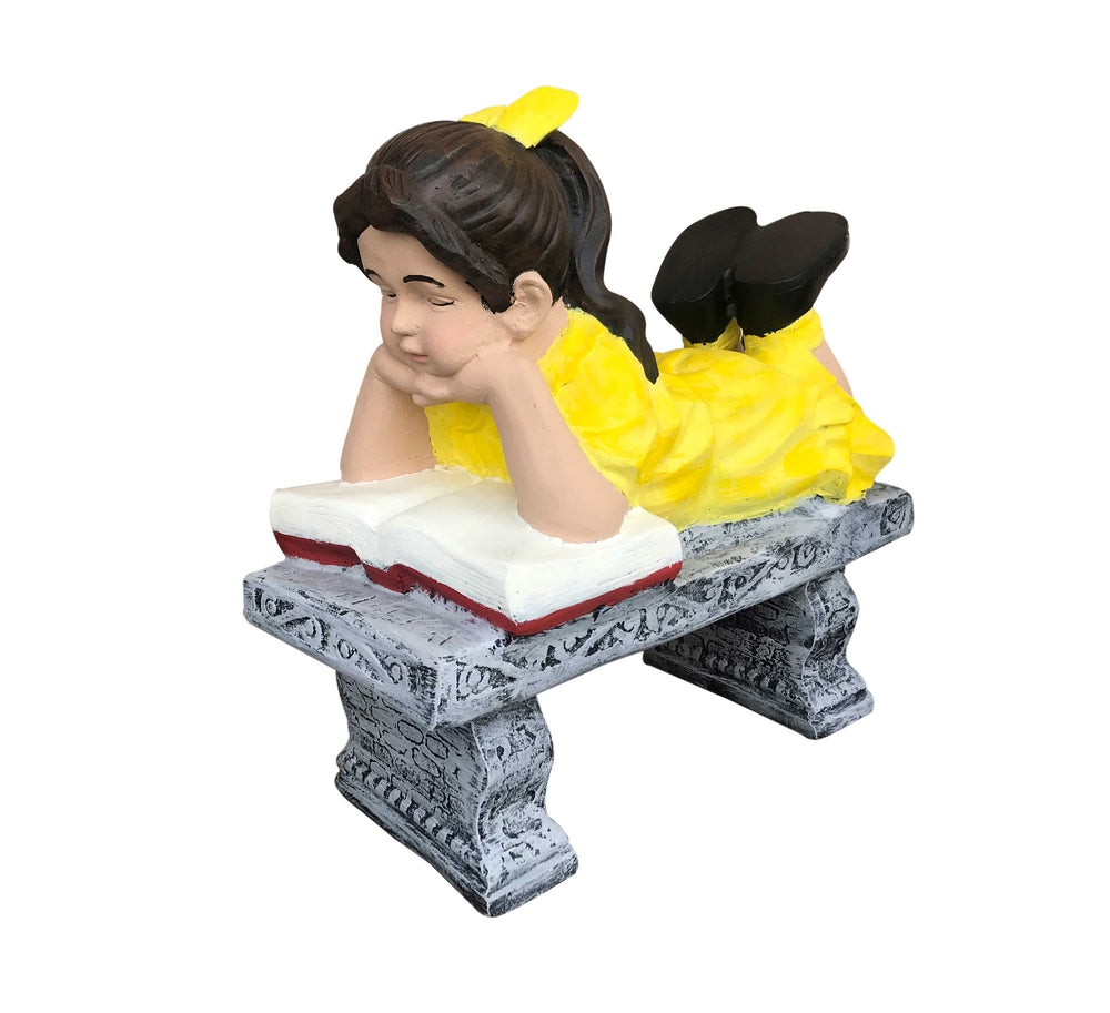 Girl Reading on Bench Aluminum Indoor/Outdoor Statues