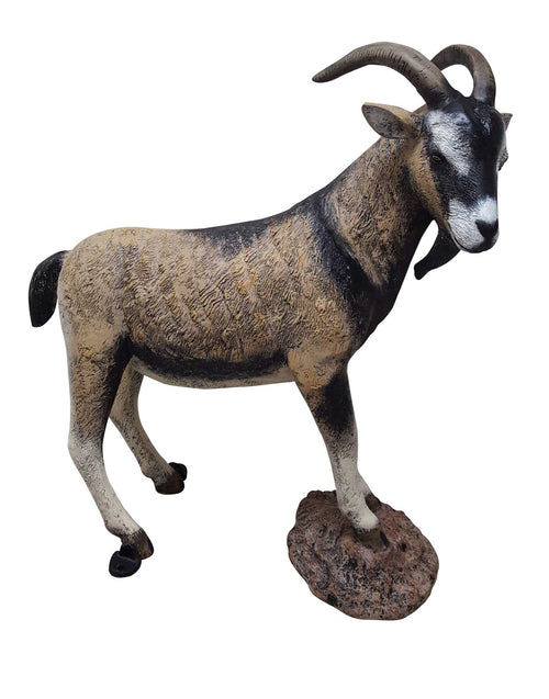 Natural Color Goat on a Rock Aluminum Outdoor Statues