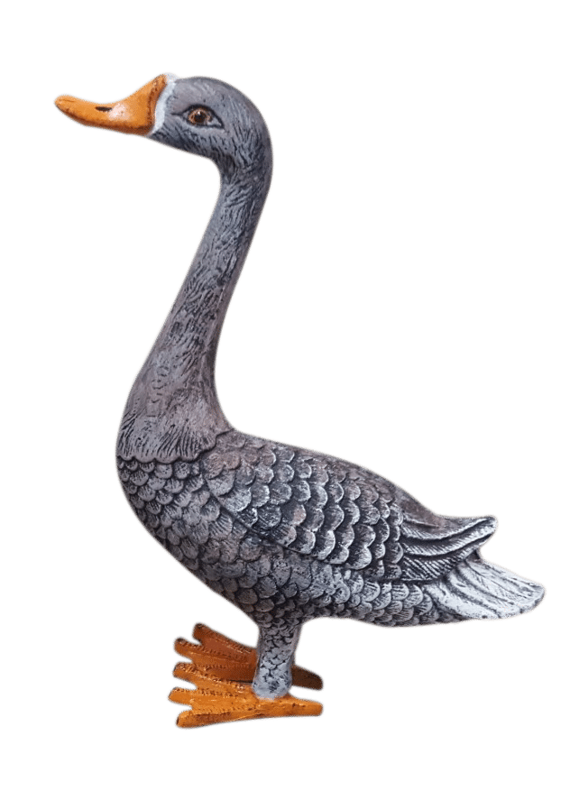 Standing Goose (Custom Painted Gray) Aluminum Garden Decor