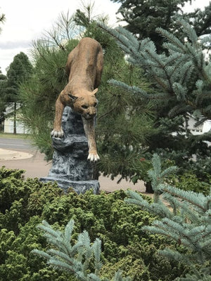 Life-Like Cougar on the Rock Aluminum Outdoor Decor