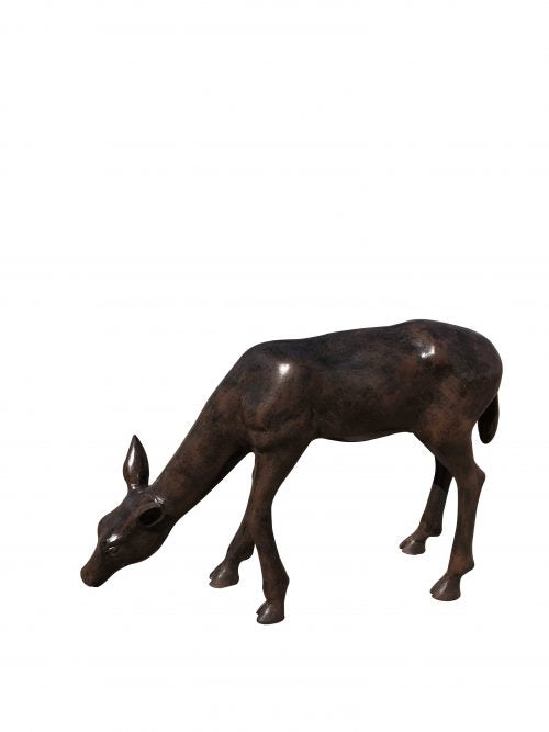 Family of Deer (Set B) Aluminum Garden Statues in Bronzed Finished Paint