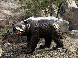 Large Walking Bear in Natural Color Aluminum Outdoor Statues