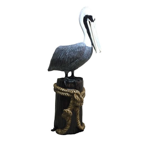 Large Pelican on Post Aluminum Outdoor Statues