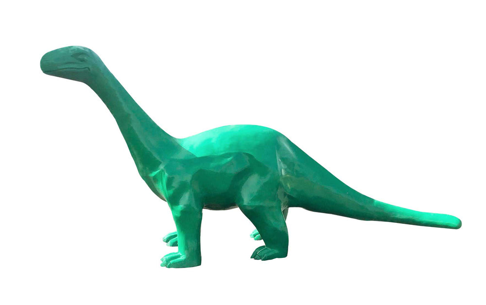 140" Long Neck Dinosaur (Riata Green) Aluminum Outdoor Statues