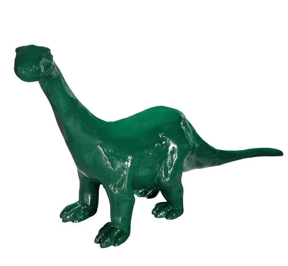 7 Ft Long Dinosaur (Hunter Green) Aluminum Outdoor Statue