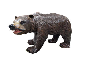 Large Walking Bear in Natural Color Aluminum Outdoor Statues