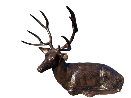 Family of Deer (Set E) Aluminum Garden Statues in Bronzed Finished Paint