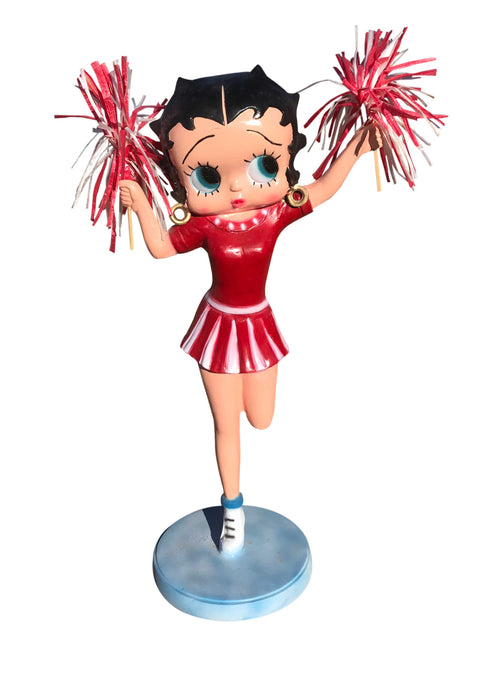Betty Boop Cheerleader with Pompom Aluminum Indoor/Outdoor Decor Statues