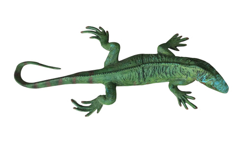 25" Lizard Aluminum Garden Statues in Green Color