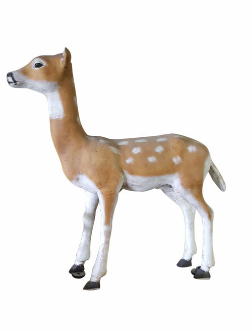 Medium Deer Doe with Spots In Natural Color Aluminum Garden Decor