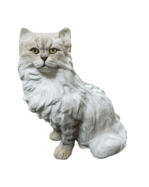 White Persian Cat Aluminum Garden Statues