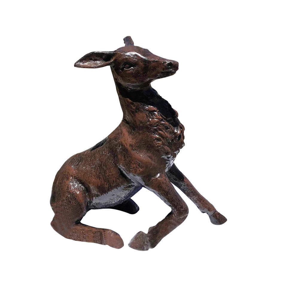 Mini Sitting Doe Reindeer Aluminum Garden Statues
