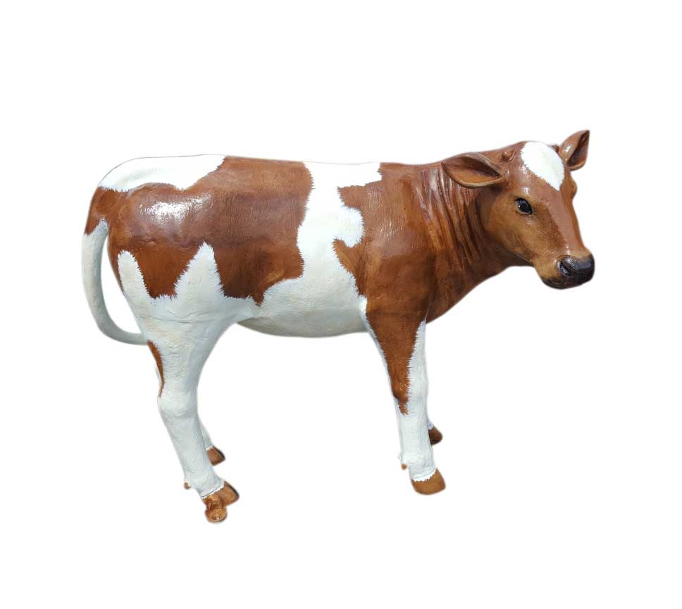 Roping Calf in Natural Color Aluminum Statues