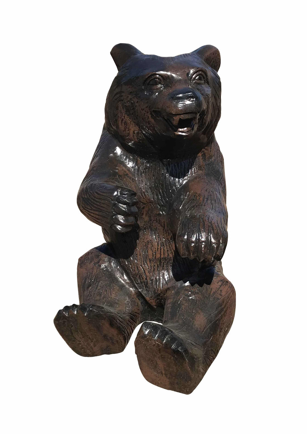 Sitting Bear Cub Left Paw Up Aluminum Home Decor